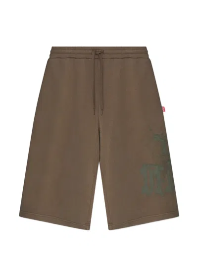 Diesel P-from Print-detail Drawstring Shorts In Brown