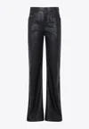 Diesel Lumys Flared Leg High Waist Trousers In Black