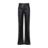 Diesel Faxu Leather Trousers In Black