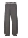 Diesel Trousers With Printed Lateral Pockets And Elasticized Waist In Gray