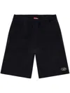 Diesel Sweat Shorts With Injection Molded Logo In Black