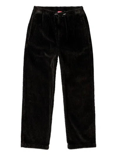 Diesel P-martial Drawstring Corduroy Trousers In Brown