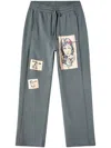 Diesel Track Pants With Tattoo Patches In 灰色