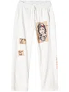 Diesel Track Pants With Tattoo Patches In 白色
