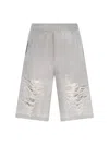 Diesel Shorts With Distressed Knees In Gray