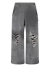 Diesel Track Pants With Distressed Front In Gray