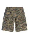 Diesel P-ramos Camouflage-print Shorts In Green