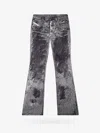 Diesel Retty Pinstripe Straight Jeans In Black