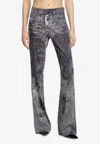 Diesel Retty Pinstripe Straight Jeans In Black