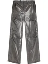Diesel P Rodige Grey Metallic Low Rise Trousers In Grey