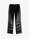Diesel Virgin Wool Blend Trouser With Striped Motif In Black