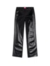 Diesel Virgin Wool Blend Trouser With Striped Motif In Black
