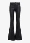 Diesel Black P-stellar-q1 Faux-leather Trousers In Black