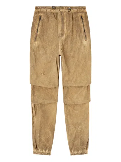 Diesel P-stitch-treat Zip-pocket Trousers In Neutral