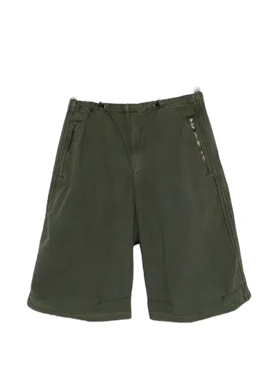 Diesel P-stitch Zip Shorts In Green