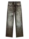 Diesel Elasticated Pants In Denim-look Viscose In White
