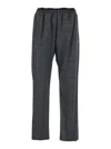 Diesel P-tilson Grey Pants With Logo Detail On The Rear And All-over Check Motif In Wool Blend Stretch Man In Gray