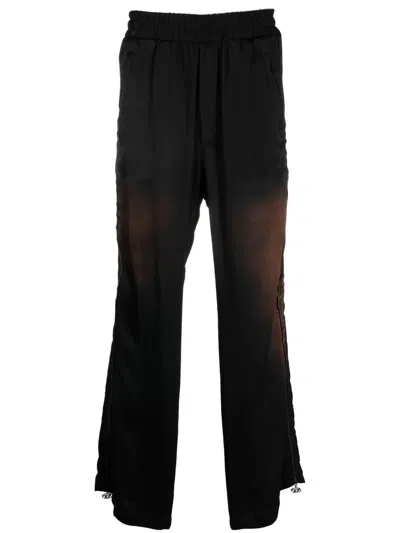 Diesel High-rise Straight-leg Trousers In Black