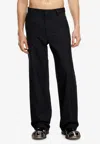 Diesel Pantaloni Ibridi In Twill E Denim In Black