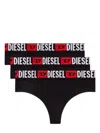 Diesel Pack Of 3 Black Cotton Briefs With Logo In Black