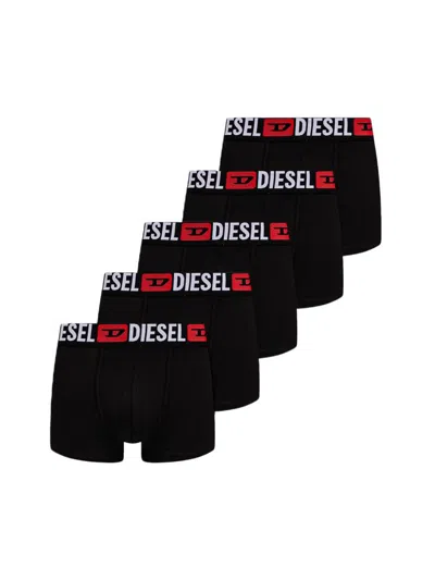 Diesel Pack Of Five Boxer Shorts In Black