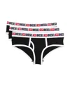 Diesel Ufpn-oxy Logo-waistband Briefs (pack Of Three) In Black