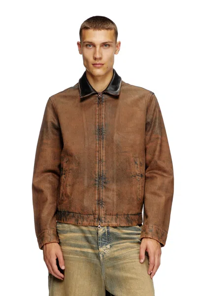 DIESEL PADDED BLOUSON IN COATED DENIM