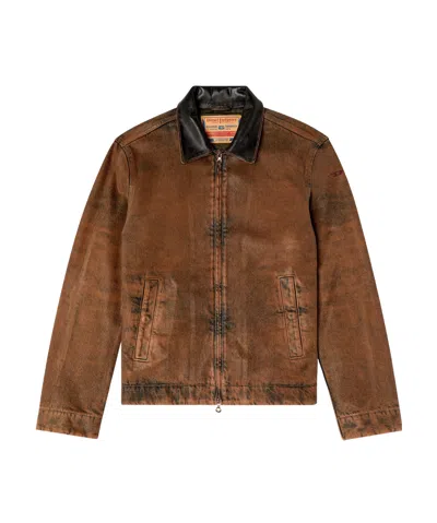 DIESEL DIESEL COATED DENIM PADDED BLOUSON JACKET