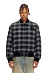 Diesel Padded Bomber Jacket In Check Flannel In Multicolor