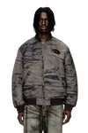 Diesel Padded Bomber Jacket In Printed Satin In Multi