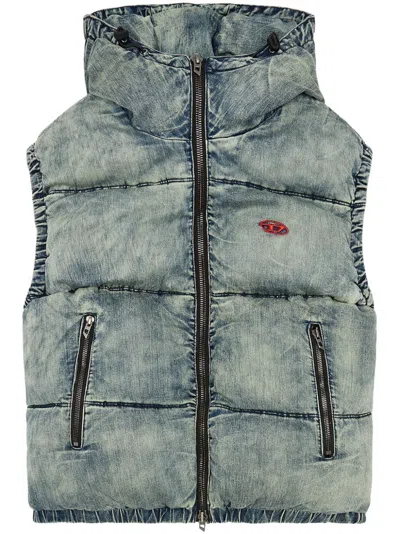 Diesel W-mons-sl Padded Vest In Blue