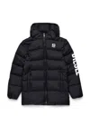 Diesel Padded Jacket With Logo In Black