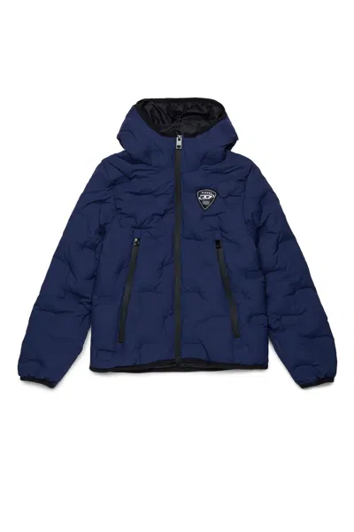 Padded Jacket With Logo In Blue from Brave Kid