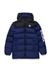 Diesel Padded Jacket With Logo In Blue
