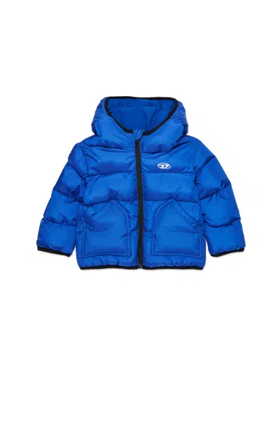 Diesel Padded Jacket With Logo In Blue