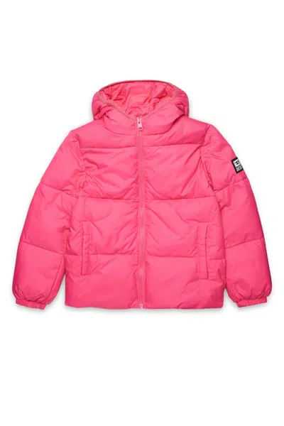 Diesel Padded Jacket With Logo In Pink