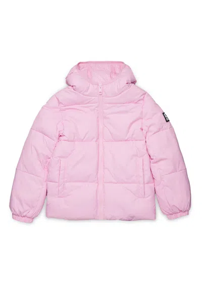 Diesel Padded Jacket With Logo In Pink