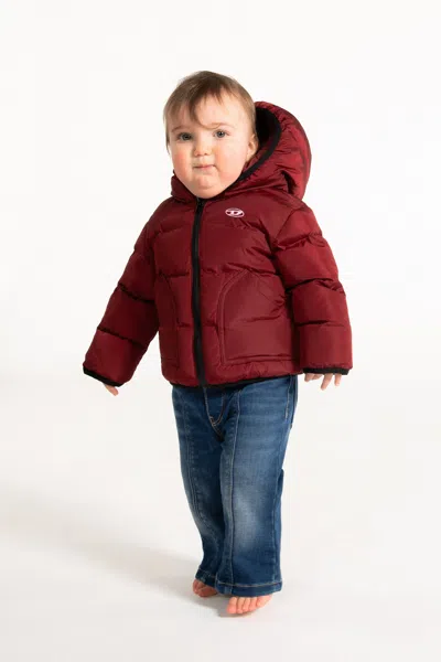 Diesel Padded Jacket With Logo In Red