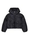 Diesel 로고 패치 후드 패딩 재킷 In Blue