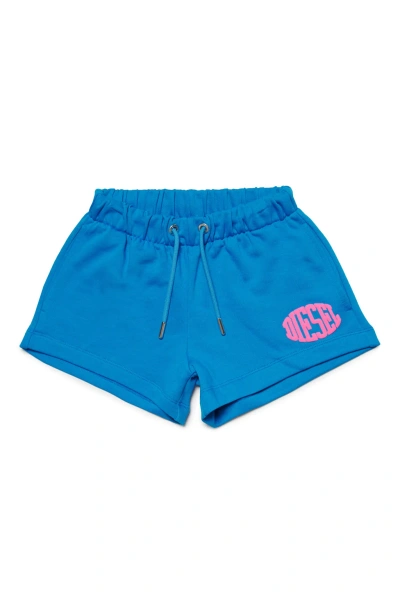 Diesel Kids' Paglife Shorts  Fleece Shorts With Puffy Print In Blue