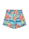Diesel Palm Tree-print Swim Trunks In Blue