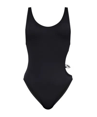 Diesel Pamela Open-back Swimsuit In Black