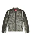 Diesel Panelled Logo Biker Jacket In Multi