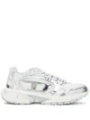Diesel Metallic Mesh Sneakers With Oval D Logo In Weiss