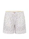 Diesel Pansy-d-core Floral-print Pajama Shorts In White