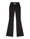 Diesel P-erseus Twill Pants With Metal Oval D Plaque In Black