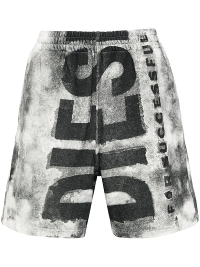 Diesel P-marshy Cotton Shorts In Black