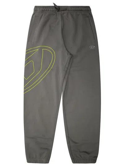 Diesel Pantalone Felpa Logo In Gray