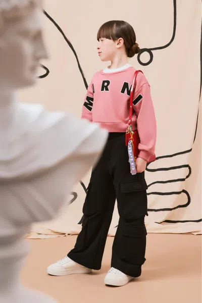 Diesel Kids' Fleece Cargo Pants In Black