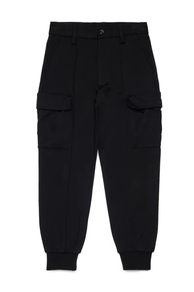Diesel Kids' Pantaloni Cargo In Punto Milano In Black